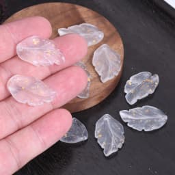 10pcs Leaf Petal Shape 28x17mm Lampwork Glass Loose Pendants Beads for Jewelry Making DIY Handmade Crafts Findings