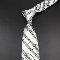 Hot Classic Men's Music Tie Piano Guitar Musical Notes Star Poker Necktie Smooth Soft Black Wihte Novelty Accessories Ties Gift