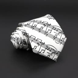 Hot Classic Men's Music Tie Piano Guitar Musical Notes Star Poker Necktie Smooth Soft Black Wihte Novelty Accessories Ties Gift