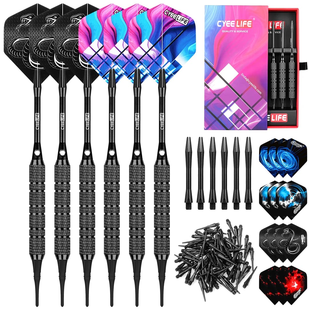CyeeLife 16/20g Soft Tip Darts Set Professional for Plastic Electronic Dartboard Indoor Dartboard Game Family Bar Entertainment