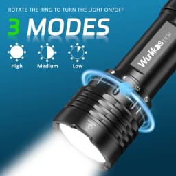 Wurkkos DL30 Diving Flashlight 3600 Lm IPX8 Waterproof 21700 Rechargeable Dive Light Features 3 Modes Suitable for Spearfishing