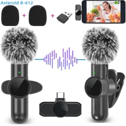 2.4G Wireless Lavalier Microphone Noise Cancelling Audio Video Recording for iPhone/iPad/Android/Xiaomi/Samsung Live Game Mic