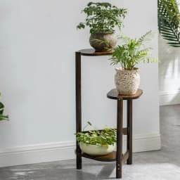 3-Tier Bamboo Plant Stands Indoor, Plant Stand Holder, Corner Shelf, Plant Display Rack for Corner Balcony and Bedroom