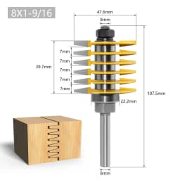 LAVIE 1pc 8mm 12mm 1/2" Shank Brand New 2 Teeth Adjustable Finger Joint Router Bit Tenon Cutter Industrial Grade For Wood Tool
