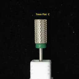 6.6mm Large Round Flat-Top Barrel Silver Tungsten Carbide Nail Drill Bit for Electric File Manicure Pedicure
