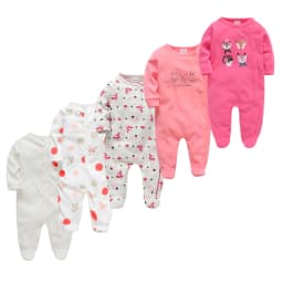 5pcs Honeyzone Winter Toddler Animal Footies New Born Baby Clothes Set Soft Breathable Pyjama Ubranka Dla Niemowlat Clothing Set