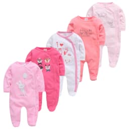 5pcs Honeyzone Winter Toddler Animal Footies New Born Baby Clothes Set Soft Breathable Pyjama Ubranka Dla Niemowlat Clothing Set