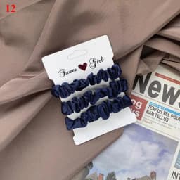 3pcs/set Woman Silk Hair Scrunchies Set Solid Color Rubber Band Girls Hair Ties Hair Accessories Women Hairband Ponytail Holders