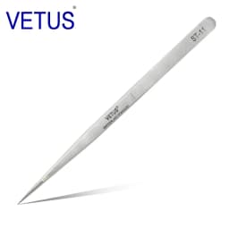 VETUS ST-11 ( 140mm ) High Precision Tweezers Stainless Steel Non-magnetic Acid-proof Pincers Eyelashes Beauty Manicure Tools