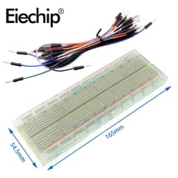 Breadboard Set for DIY Electronics, MB-102 830-hole 400-hole Breadboard Kit with 65pcs Dupont Jumper Wires SYB-170 ZY-204