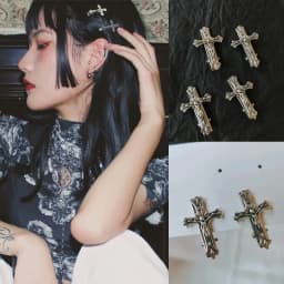 2021 New Punk Cross Skull Jesus Make Old Metal Hair Grip Hair Claw Accessories For Women Girl Hair Clip Party Gifts