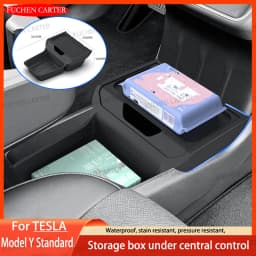 For Tesla Model Y Standard 2025 TPE Under Central Control Storage Box Flip Cover Design Tissue Box Storage Interior Accessorie