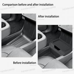 For Tesla Model Y Standard 2025 TPE Under Central Control Storage Box Flip Cover Design Tissue Box Storage Interior Accessorie