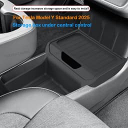 For Tesla Model Y Standard 2025 TPE Under Central Control Storage Box Flip Cover Design Tissue Box Storage Interior Accessorie