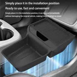 For Tesla Model Y Standard 2025 TPE Under Central Control Storage Box Flip Cover Design Tissue Box Storage Interior Accessorie
