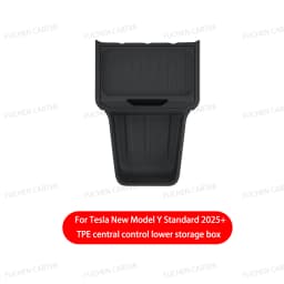 For Tesla Model Y Standard 2025 TPE Under Central Control Storage Box Flip Cover Design Tissue Box Storage Interior Accessorie