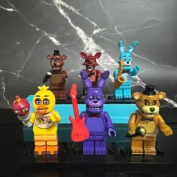 6Pcs FNAF Action Figure Toys At Five Nights Ornaments Assembled Toy DIY Model Game Peripheral Childrens Birthday Gifts