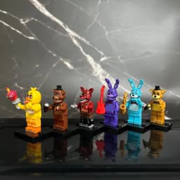 6Pcs FNAF Action Figure Toys At Five Nights Ornaments Assembled Toy DIY Model Game Peripheral Childrens Birthday Gifts