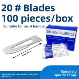 Dental Surgical Scalpel Handle No.3/4 with Blades No.11/23 Stainless Steel Carbon Steel Dissection Cutting Tool for Oral Surgery