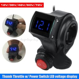 1 Set Electric Vehicle Voltage Display Switch Handle Finger Thumb Throttle Scooter with Power LED Display Handlebar GripsJu24 21