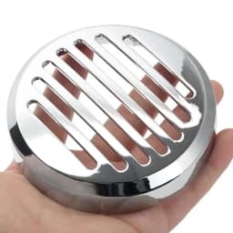 Motorcycle 9cm/3.5" Chrome Round Slotted Grille Horn Cover for Honda Cruiser Bikes Shadow VT1100/750 VT/VLX 600 VTX1300C 1800C