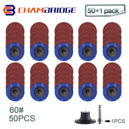 50mm R-Type Quick Change Discs Set 2 Inch Zirconia Sanding Discs with 1/4" Holder for Die Grinder Rust Paint Removal Accessories