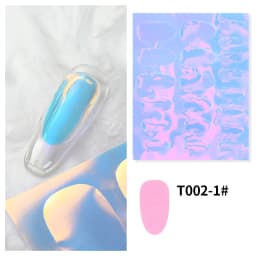 Sparkly Holographic Aurora Nail Foil Stickers Ice Cube Broken Paper Effect Summer Cellophane Decoration Wraps for Glass Nails