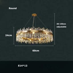 Golden Chrome Silver Round Oval Crystal LED Hanging Lamps Chandelier Lighting Suspension Luminaire Lampen For Dinning Room