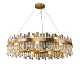 Golden Chrome Silver Round Oval Crystal LED Hanging Lamps Chandelier Lighting Suspension Luminaire Lampen For Dinning Room