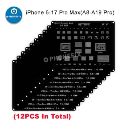 DIYPHONE BGA Reballing Stencil Kit For iPhone 17 16 15 14 13 13mini 11 12 Pro Max Black Steel CPU IC Chip Tin Soldering Net