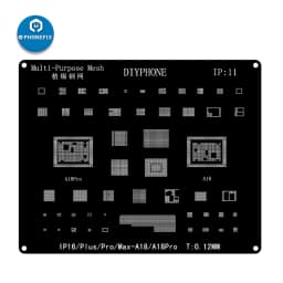 DIYPHONE BGA Reballing Stencil Kit For iPhone 17 16 15 14 13 13mini 11 12 Pro Max Black Steel CPU IC Chip Tin Soldering Net