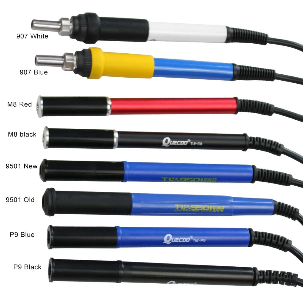 QUECOO 4pin T12-M8 9501 907 P9 Handle For T12-952/942/956 Soldering Iron stationTemperature Digital Electric Controller