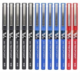 6/12pcs Japan Pilot V5 Hi Tecpoint Straight Liquid Roller Pen Large Capacity Quick-drying Ink 0.5mm Needle Tip Black Red Blue