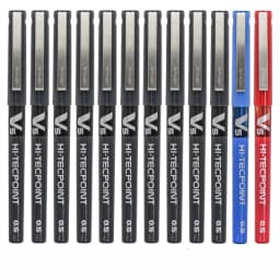 6/12pcs Japan Pilot V5 Hi Tecpoint Straight Liquid Roller Pen Large Capacity Quick-drying Ink 0.5mm Needle Tip Black Red Blue