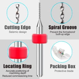XCAN 10pcs/Set 0.3mm to 1.2mm PCB Mini Drill Bit Tungsten Steel Carbide for Print Circuit Board CNC Drill Bits Machine