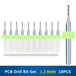 XCAN 10pcs/Set 0.3mm to 1.2mm PCB Mini Drill Bit Tungsten Steel Carbide for Print Circuit Board CNC Drill Bits Machine