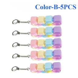 Cute Cat Paw Clicker Keychain LED Light Glowing Fidget Toy Stress Relief Portable Keyboard Style Button