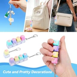 Cute Cat Paw Clicker Keychain LED Light Glowing Fidget Toy Stress Relief Portable Keyboard Style Button