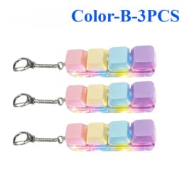 Cute Cat Paw Clicker Keychain LED Light Glowing Fidget Toy Stress Relief Portable Keyboard Style Button