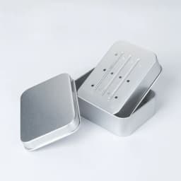 Portable Double Layer Aluminum Soap Dish with Lid Drain Design Soap Box for Travel Hotel Bathroom Outdoor Soap Holder Container