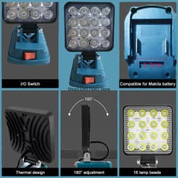 For Makita 14.4V-18V Li-ion Battery Lantern Outdoor Flashlight 4 inch Cordless LED Work Light Camping Lamp Emergency Lighting