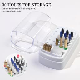 30 Holes Nail Polish Head Organizer Acrylic Portable Organizer Transparent Dustproof Cleaning Organizer Professional Nail Tools