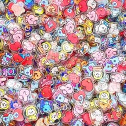 60PCS 2CM Kawaii BT21 Acrylic Sheet DIY Accessory Decoration Phone Case Material CHIMMY COOKY KOYA TATA Anime Gift Toys