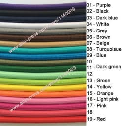 2m 3m 5m 10m 250V 2 Core 0.75mm2 Textile Electric Wire Fabric Cloth Braided Flex Cable Vintage Lamp Cord