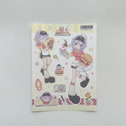 1/9PCS Korean Summer Girl Sticker Cute Dessert Girl Cartoon Character Stickers Journal Diary Scrapbook Diy Decorative Stickers