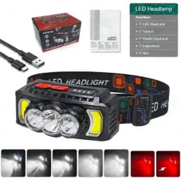 35000LM Headlamp Super Powerful Flashlights EDC LED Flashlight Portable Lights USB Rechargeable Lamp for Outdoor Camping Hiking
