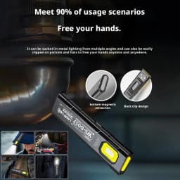 LED Keychain Flashlight Type C Rechargeable 600LM Portable Mini Torch Pocket Lantern Flood Work Light With Magnet For Emergency