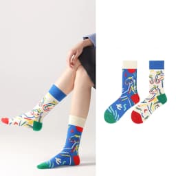 New original AB autumn and winter personalized mid tube combed cotton socks, trendy sports and casual socks