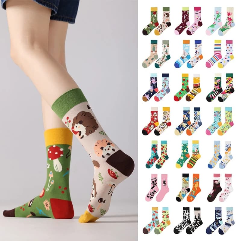 New original AB autumn and winter personalized mid tube combed cotton socks, trendy sports and casual socks
