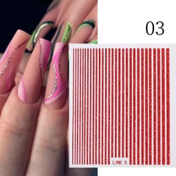 3D Nail Stickers Bronzing Gold Silver Lines Stripe Geometric Design Flowers Gradient Adhesive Slider Papers Nail Art Accessories